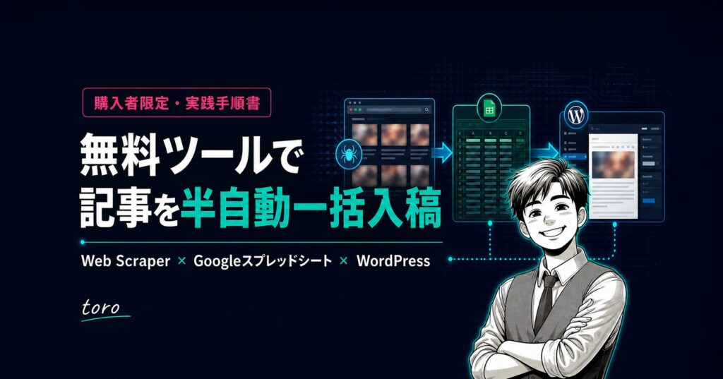 【SEOアダルトアフィリエイト】無料ツールで記事を半自動一括入稿する方法